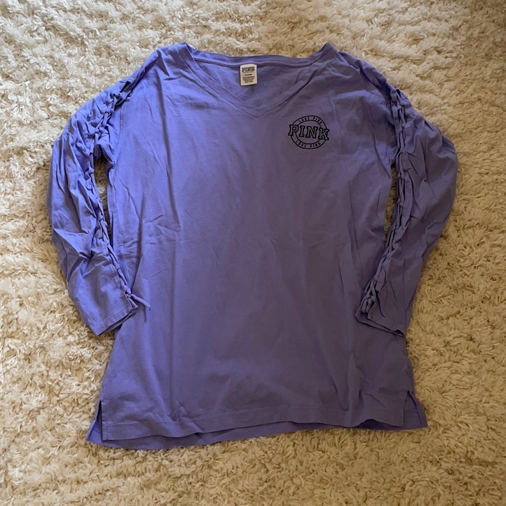 PINK long sleeve with design on sleeves